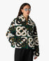 Green & Navy Check Monogram Fleece Jacket