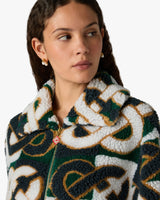 Green & Navy Check Monogram Fleece Jacket