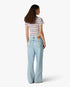 Multicolour Striped Shirred Short Sleeve Polo Shirt