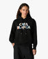 Black Stacked Logo Embroidered Hooded Sweatshirt