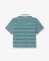 Teal Striped Towelling Short Sleeve Polo Shirt