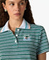 Teal Striped Towelling Short Sleeve Polo Shirt