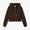 Dark Brown Cropped Zip-Up Hooded Sweatshirt