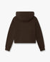 Dark Brown Cropped Zip-Up Hooded Sweatshirt