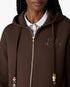 Dark Brown Cropped Zip-Up Hooded Sweatshirt