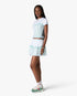 White Floral Stripe Sporty Quarter Zip Tennis Top