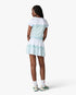 White Floral Stripe Sporty Quarter Zip Tennis Top
