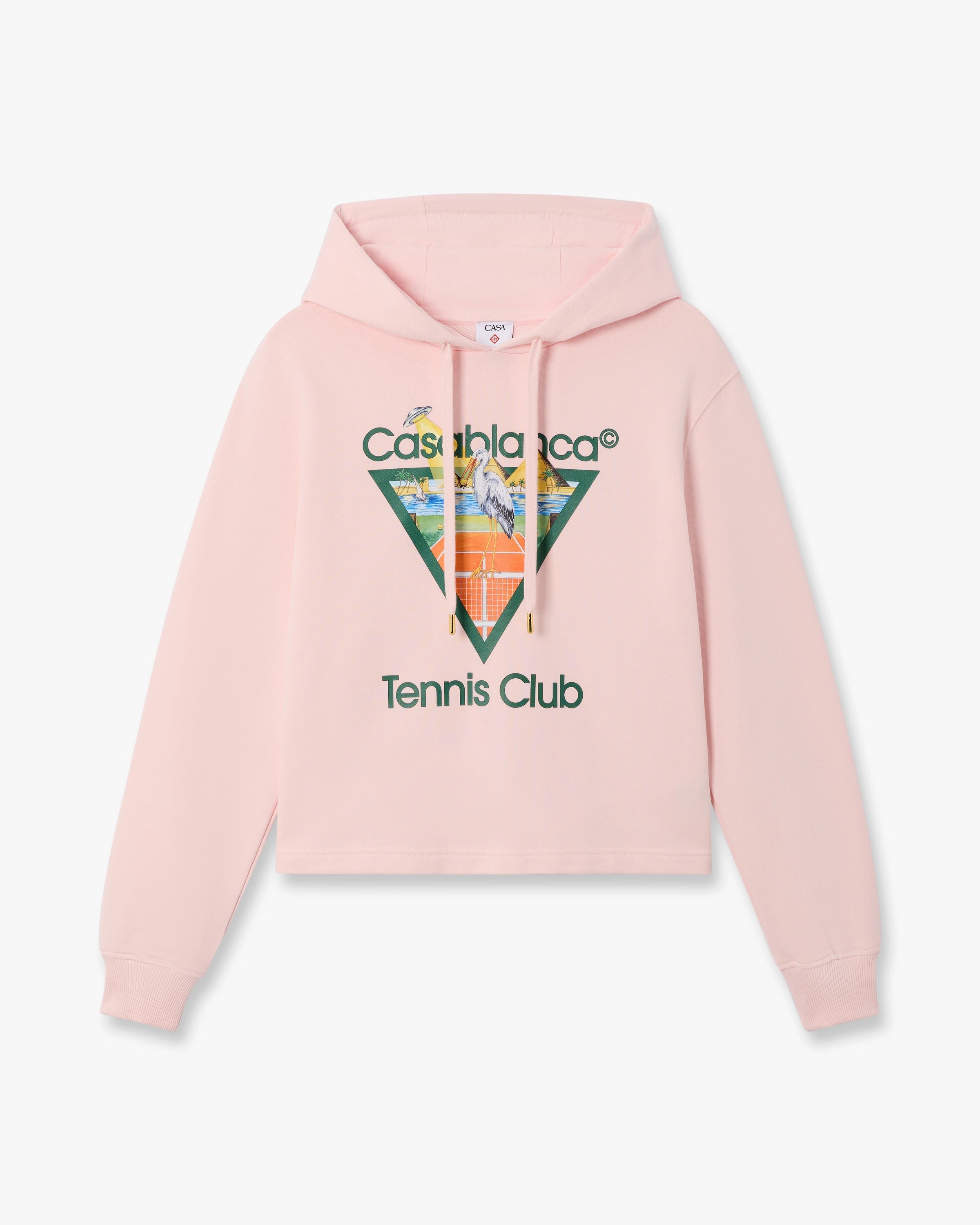 Pink Tennis Club Icon Pyramid Abduction Cropped Hooded Sweatshirt