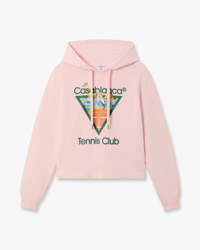 Pink Tennis Club Icon Pyramid Abduction Cropped Hooded Sweatshirt