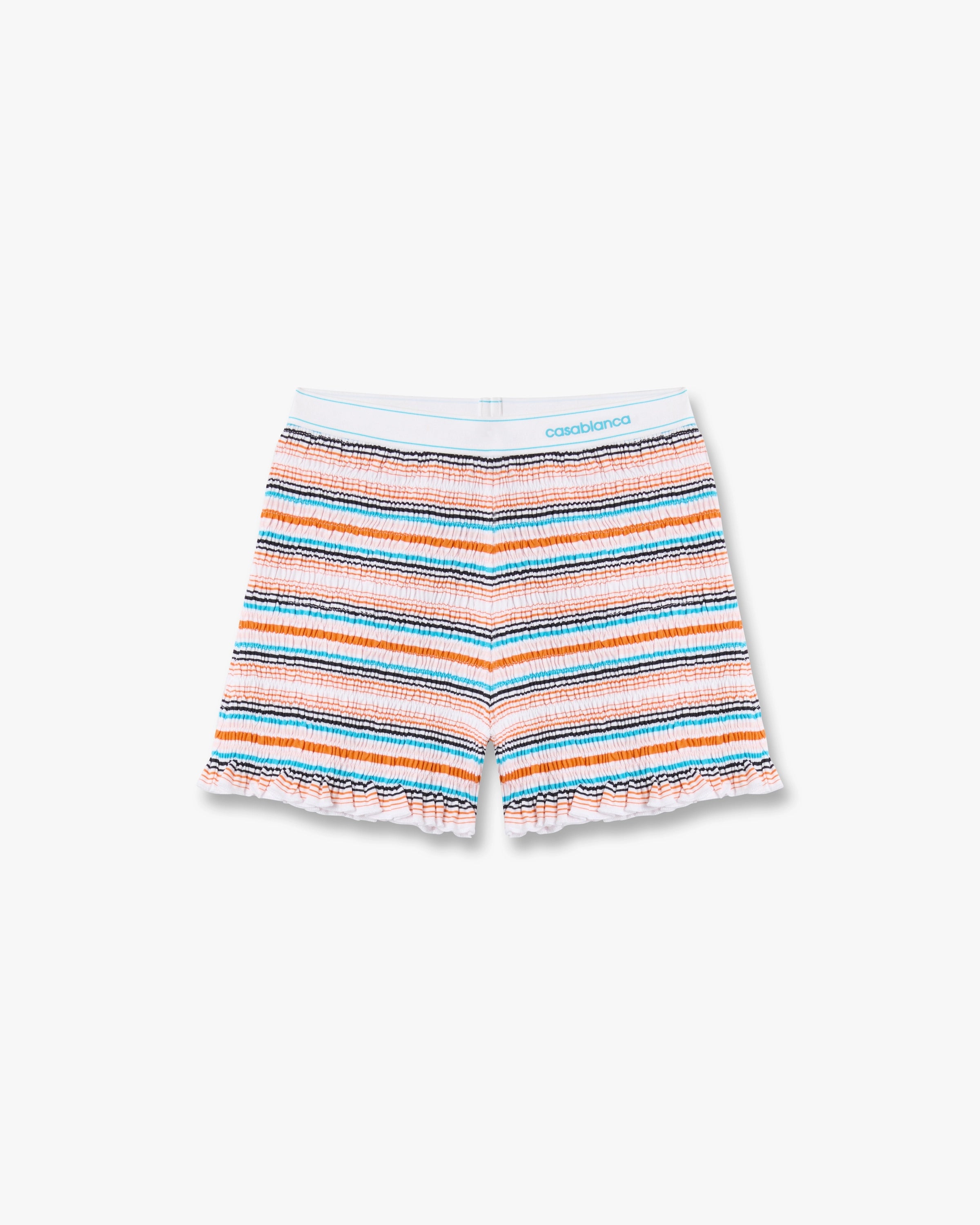 Multicolour Striped Shirred Shorts