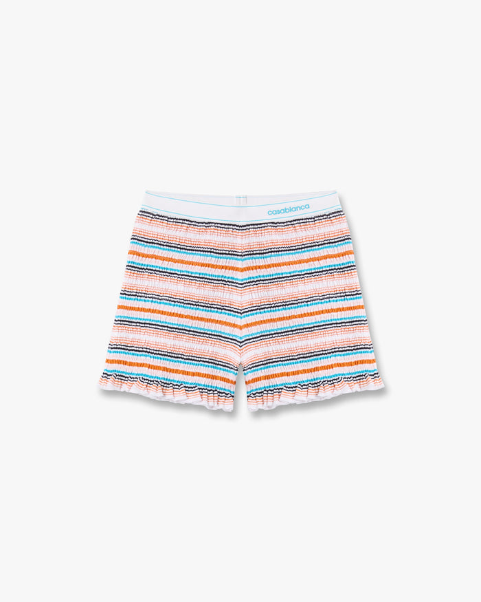 Multicolour Striped Shirred Shorts