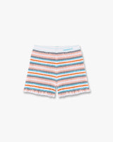 Multicolour Striped Shirred Shorts