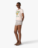Multicolour Striped Shirred Shorts