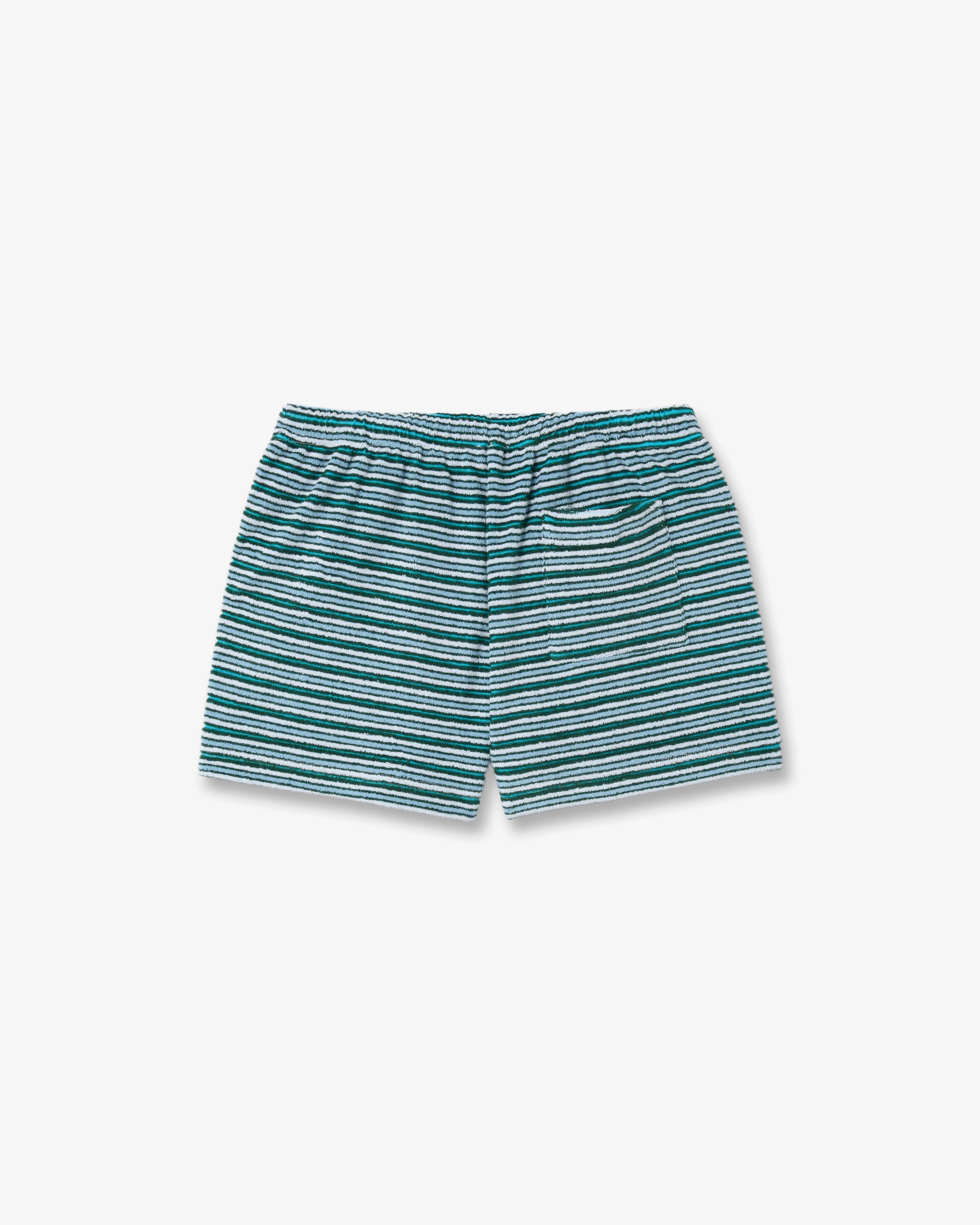 Teal Striped Towelling Shorts