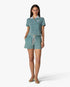 Teal Striped Towelling Shorts