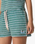 Teal Striped Towelling Shorts