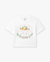 White Laduree x Casablanca Cropped Baby Short Sleeve T-Shirt