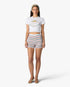 White Laduree x Casablanca Cropped Baby Short Sleeve T-Shirt