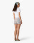 White Laduree x Casablanca Cropped Baby Short Sleeve T-Shirt