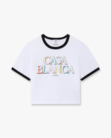 White Stacked Logo Cropped Baby Short Sleeve T-Shirt