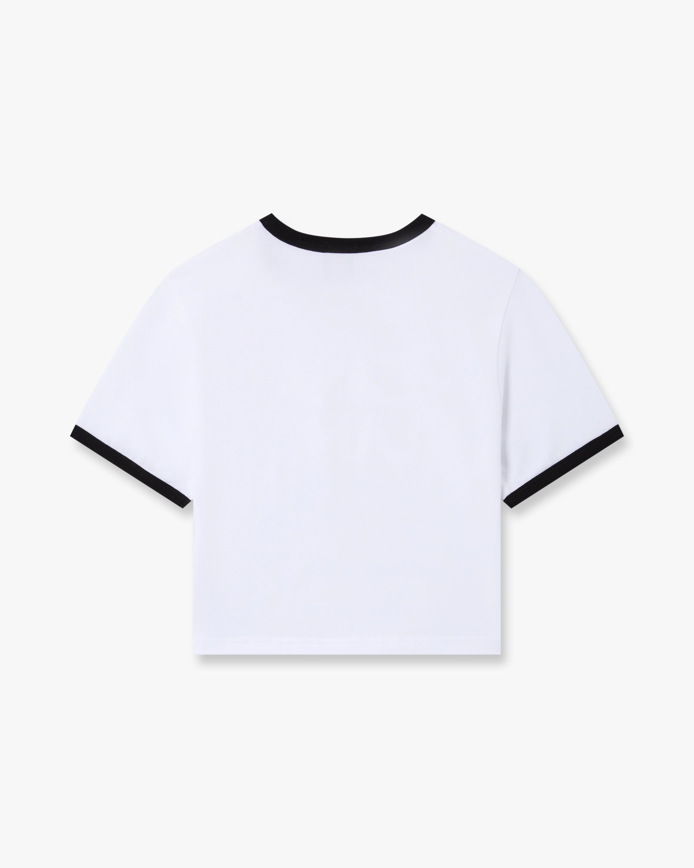 White Stacked Logo Cropped Baby Short Sleeve T-Shirt
