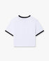 White Stacked Logo Cropped Baby Short Sleeve T-Shirt