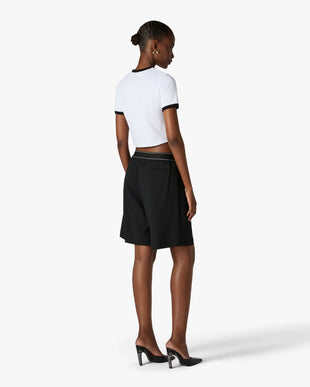 White Stacked Logo Cropped Baby Short Sleeve T-Shirt