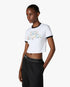 White Stacked Logo Cropped Baby Short Sleeve T-Shirt