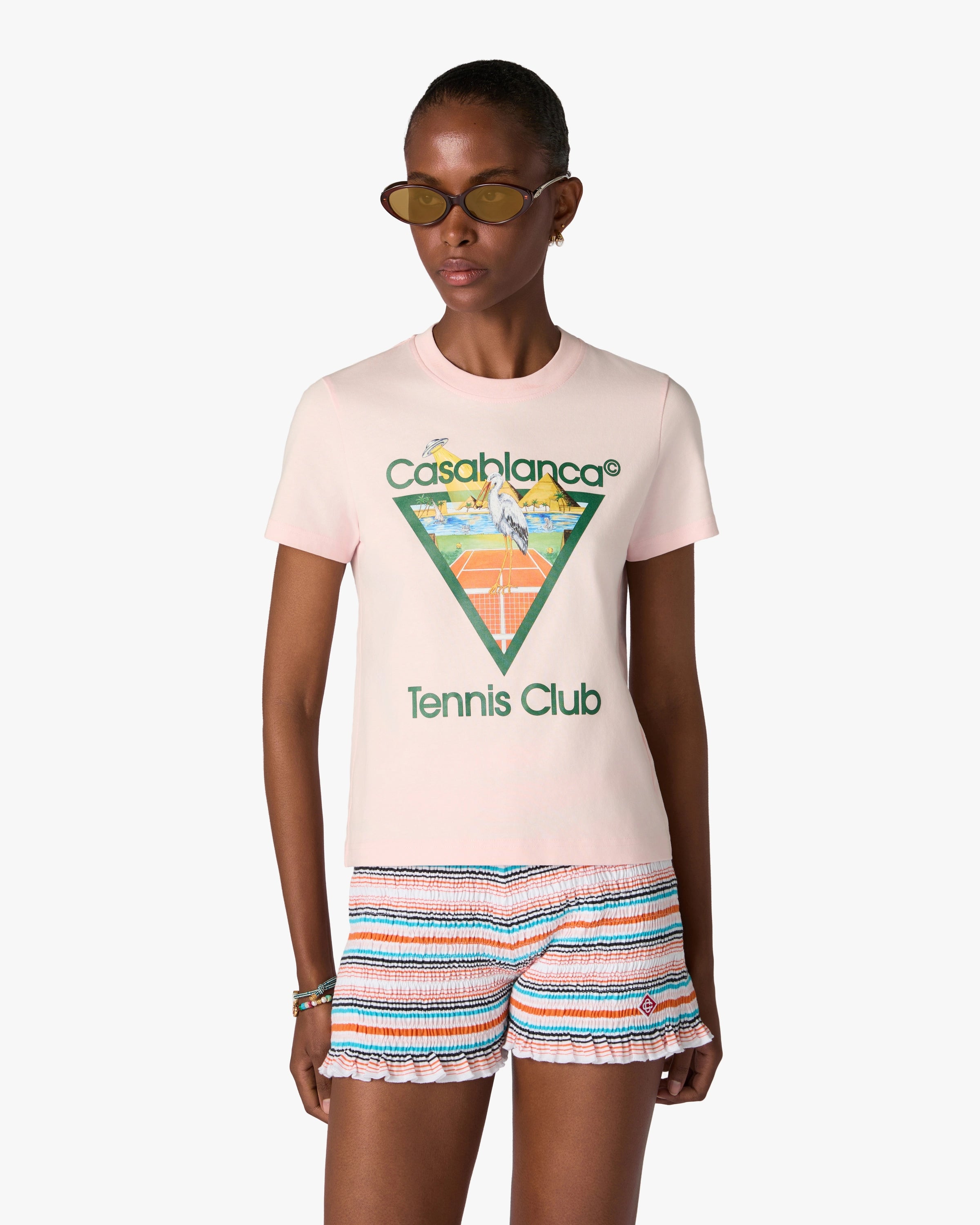 Pink Tennis Club Icon Pyramid Abduction Fitted Short Sleeve T-Shirt