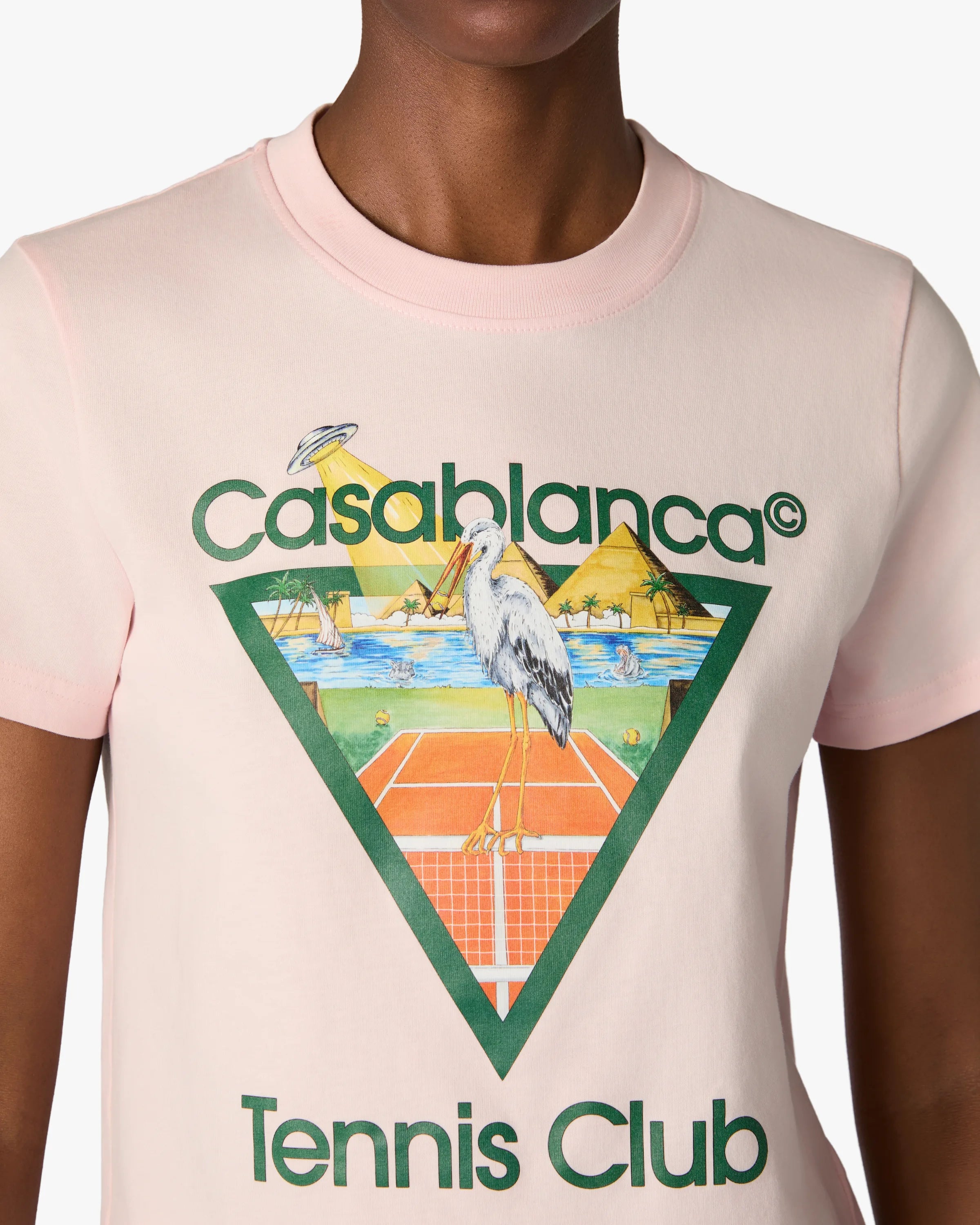 Pink Tennis Club Icon Pyramid Abduction Fitted Short Sleeve T-Shirt
