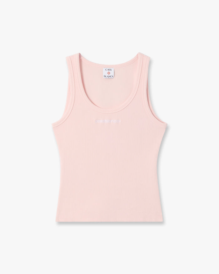 Pink Ribbed Tank Top