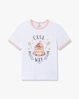 White Casa Way Ringer Short Sleeve T-Shirt