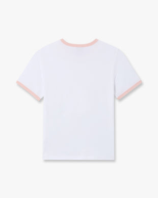 White Casaway Ringer Short Sleeve T-Shirt