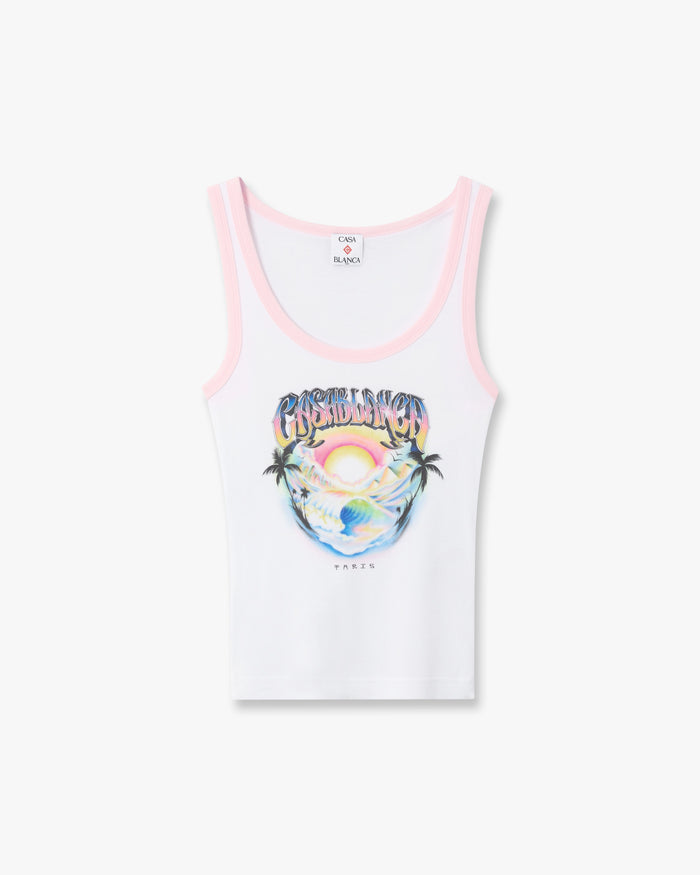 Multicolour Airspray Printed Tank Top