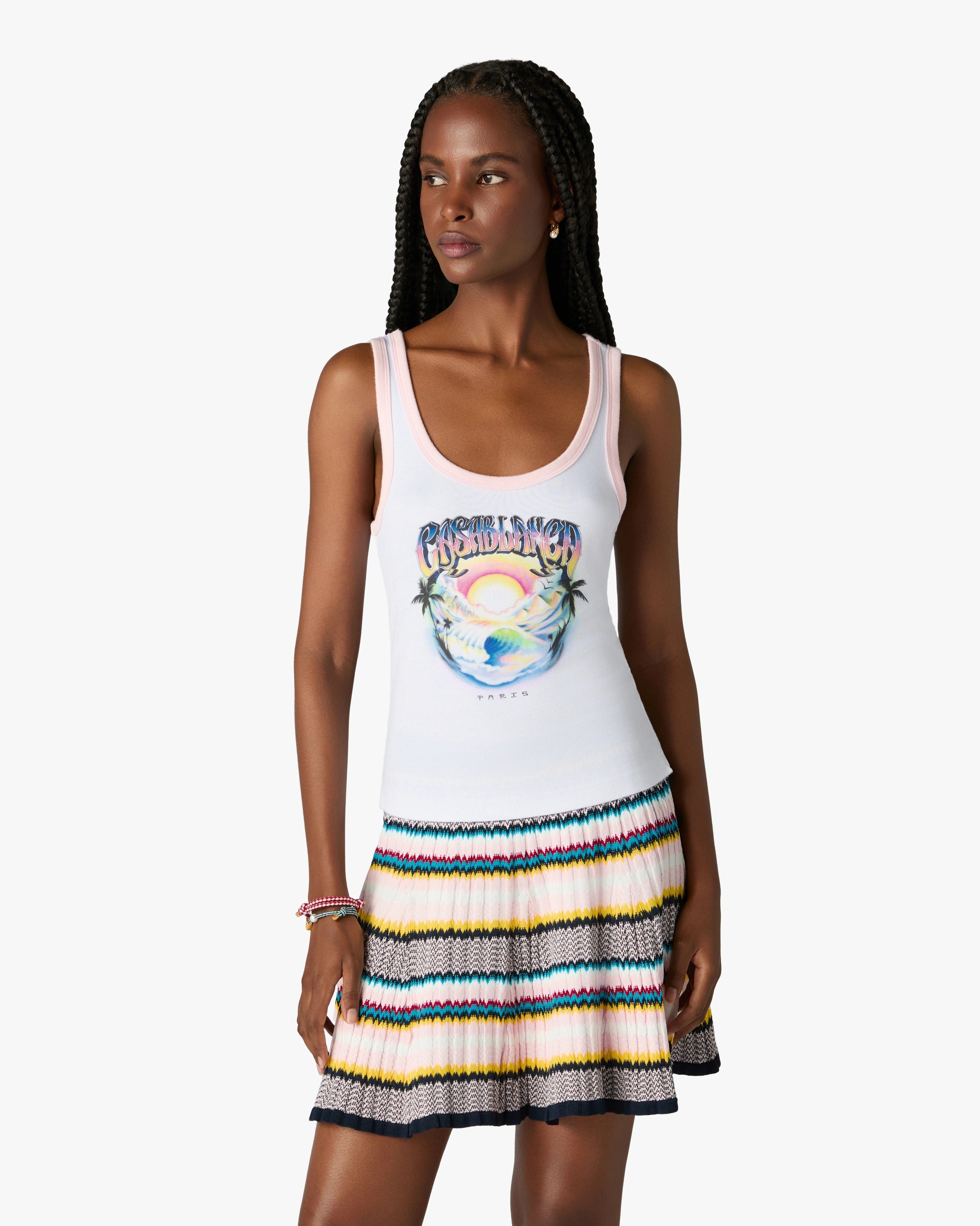 Multicolour Airspray Printed Tank Top