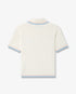 White Boucle Tennis Short Sleeve Polo Shirt