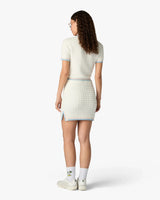 White Boucle Tennis Short Sleeve Polo Shirt