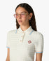 White Boucle Tennis Short Sleeve Polo Shirt