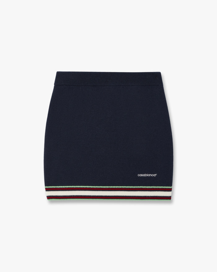 Navy Merino Mini Skirt