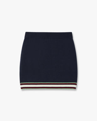 Navy Merino Mini Skirt