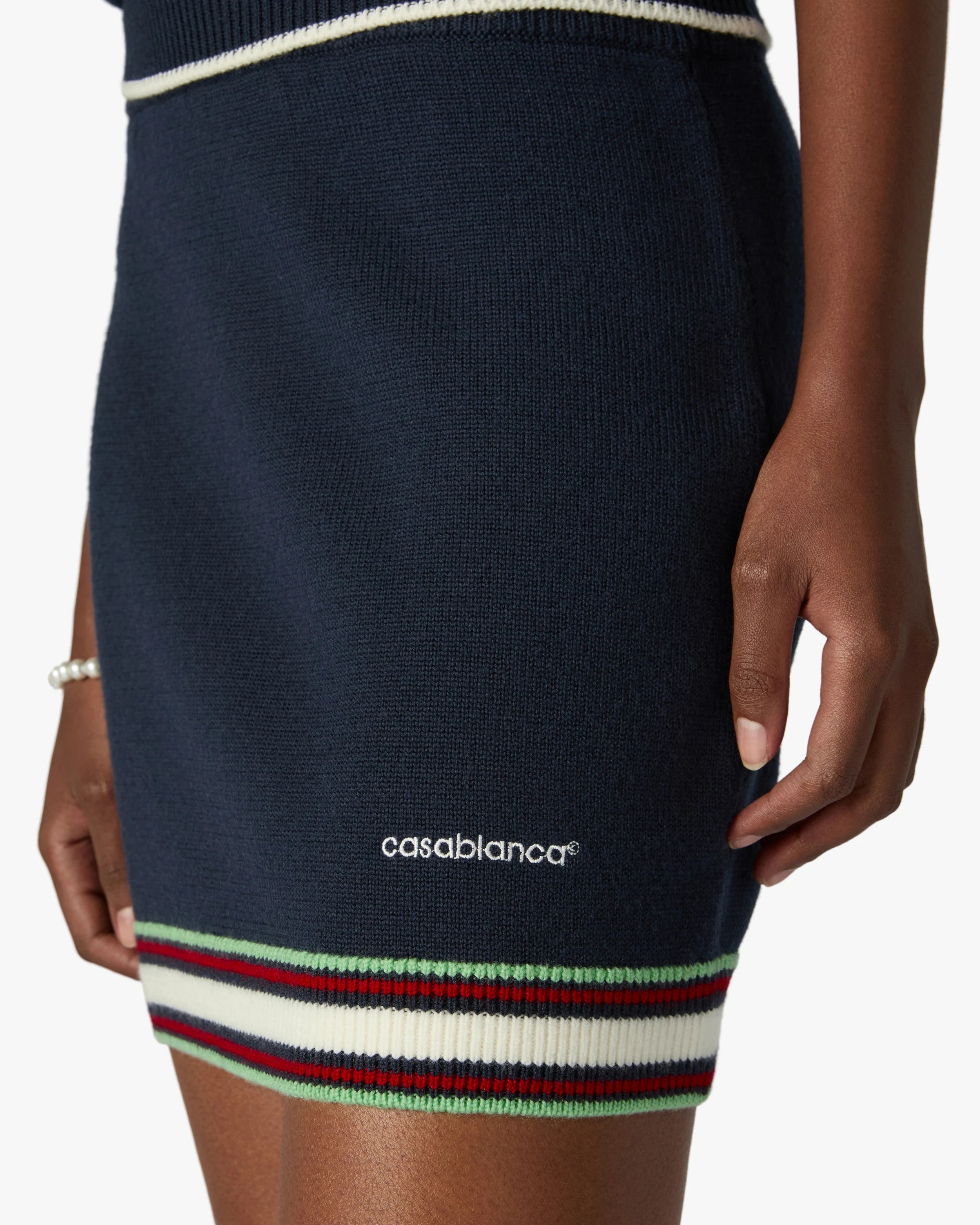 Navy Merino Mini Skirt