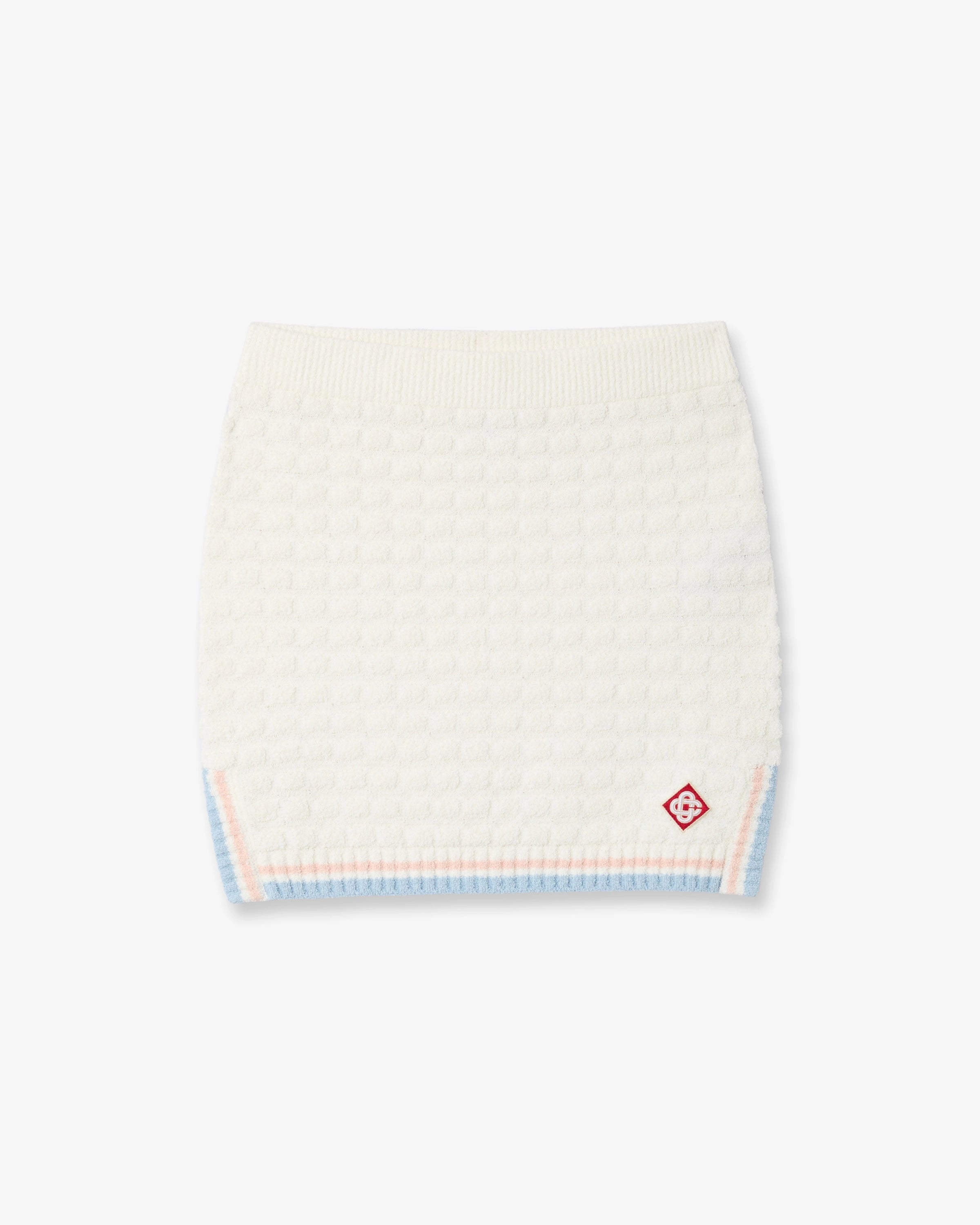 White Boucle Tennis Mini Skirt