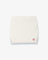 White Boucle Tennis Mini Skirt