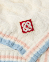 White Boucle Tennis Mini Skirt