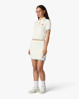 White Boucle Tennis Mini Skirt