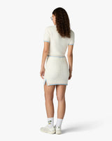 White Boucle Tennis Mini Skirt