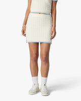 White Boucle Tennis Mini Skirt