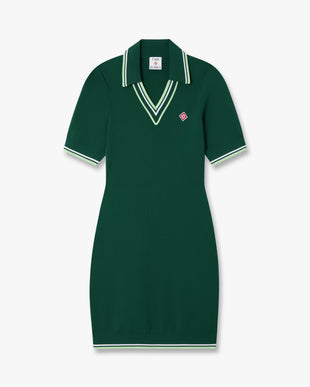 Green V-Neck Polo Mini Dress