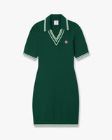 Green V-Neck Polo Mini Dress