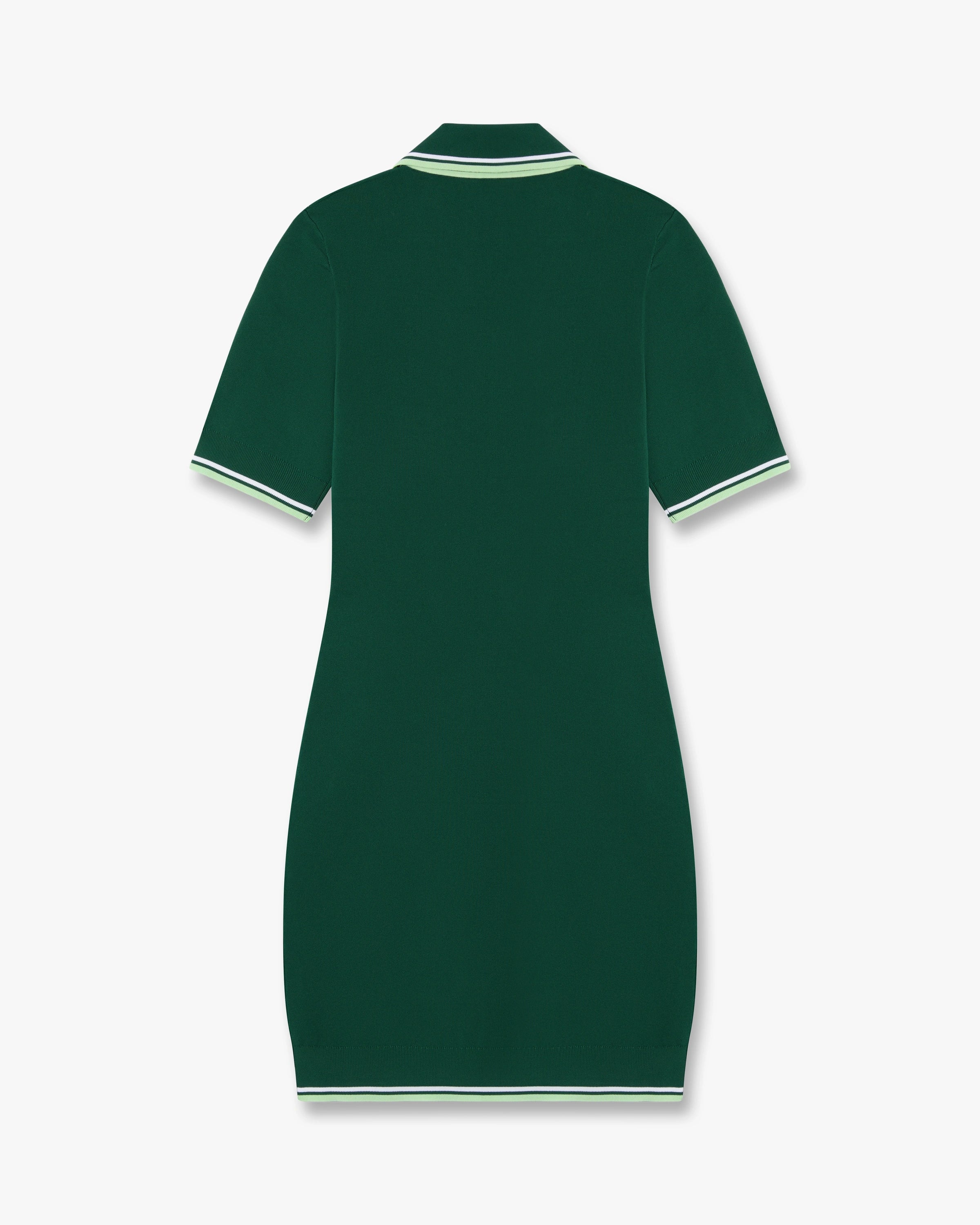 Green V-Neck Polo Mini Dress